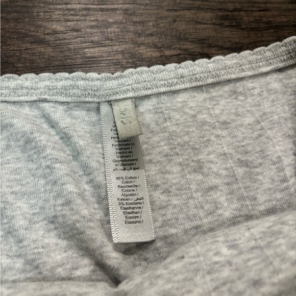 skims drop needle pointelle mini skirt in light heather grey - Picture 6 of 8